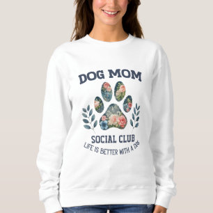 Dog Mom Paw Floral Trui