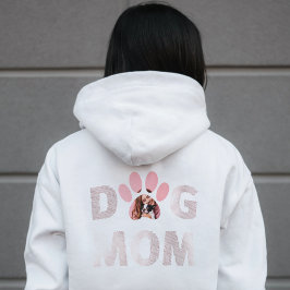 Dog Mom Paw Foto Aangepaste Foto Roos-goud Hoodie