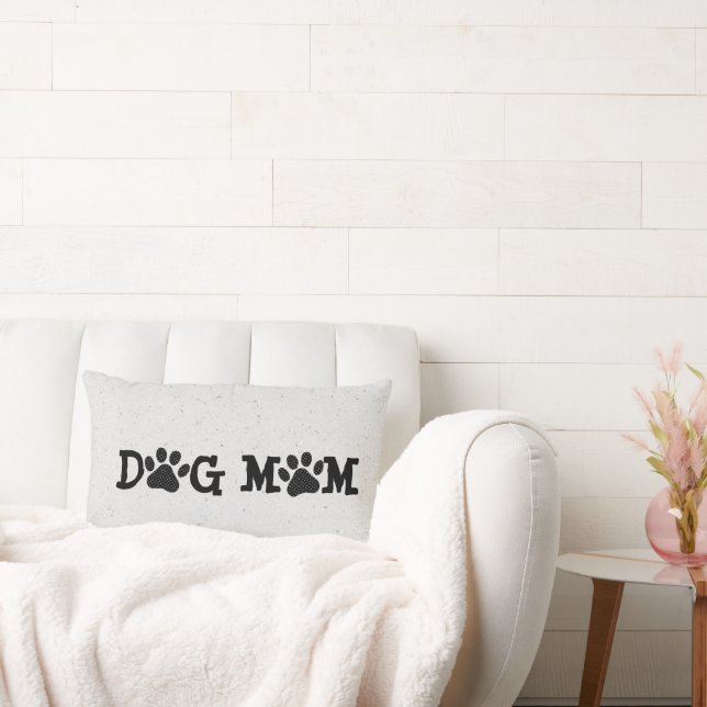 DOG MOM Pawprints Polka Dots Kussen (Bank)