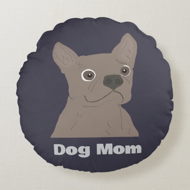 Dog Mom Rond Kussen (Voorkant)