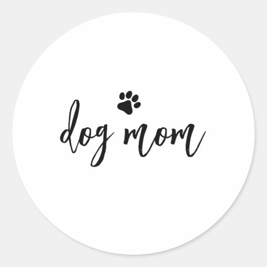 Dog mom ronde sticker (Voorkant)