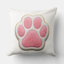 Dog Mom Throw Pillow | Embroidered Heart Paw Print