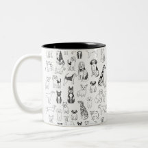 Dog Mug - Mug amoureux des chiens, dessin de chien
