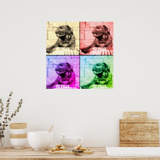 Dog musical art. 4 afbeelding split poster (Keuken)