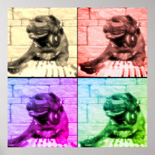 Dog musical art. 4 afbeelding split poster