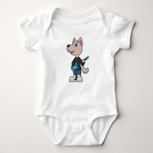 Dog Musician Guitar Music Romper (Voorkant)