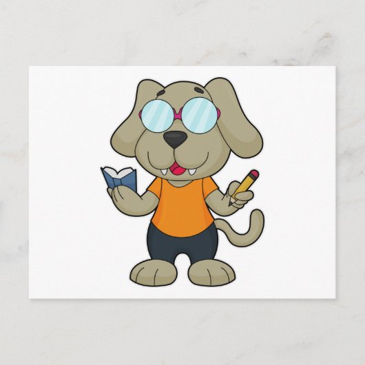 Dog Nerd Book Glasses Briefkaart (Voorkant)