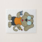 Dog Nerd Book Glasses Legpuzzel (Horizontaal)