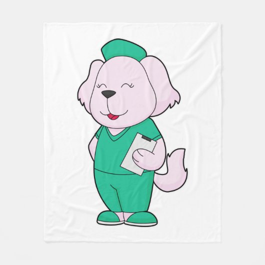 Dog Nurse Fleece Deken (Voorkant)