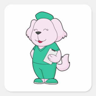Dog Nurse Vierkante Sticker