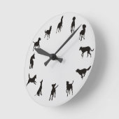 Dog O-Clock Dog Wall Clock Ronde Klok (Hoek)