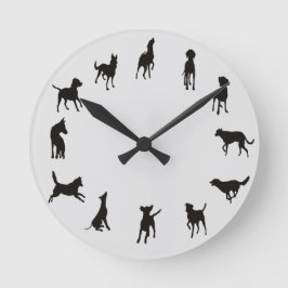 Dog O-Clock Dog Wall Clock Ronde Klok