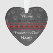 Dog of Cat Custom Grey Paw Printers Memorial Ornament (achterkant)