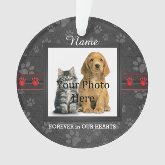 Dog of Cat Custom Poem Memorial Keepslag Ornament (voorkant)
