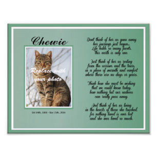 Dog of Cat Vrouw Pet Memorial met gedicht Foto Afdruk
