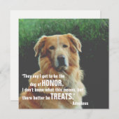 Dog of Honor Funny Pet Save the Date (Voorkant / Achterkant)