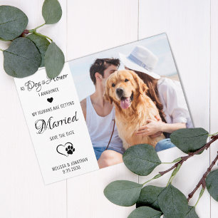 Dog of Honor Personalized Pet Photo Dog Wedding Save The Date