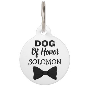 Dog of Honor pet bruiloft zwarte bowtie Huisdierpenning