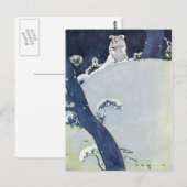 Dog onder Snowy Pines Briefkaart (Voorkant / Achterkant)
