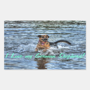 Dog-ontwerpen voor dichter- en dichter-liefhebbers rechthoekige sticker