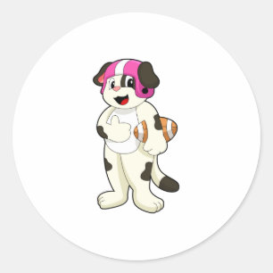 Dog op Football Sport Ronde Sticker