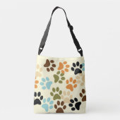 Dog-opdruk in retrokleuren crossbody tas (Achterkant)