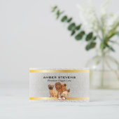 Dog Pack | Dierlijke diensten | Gold Damask Patter Visitekaartje (Staand voorkant)