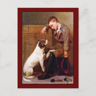 Dog Painting: Beste vrienden van John Brown Briefkaart