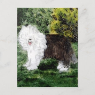 Dog Painting Old English Sheepdog Briefkaart