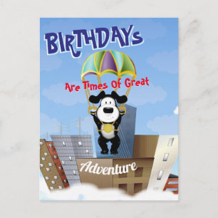 Dog Paratrooper Cityscape Briefkaart