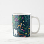 Dog Park by Breed Collection - Mug<br><div class="desc">Une adorable scène avec un chien Eskimo américain,  Dachshund,  Golden Retriever,  Doberman Pinscher,  Border Collie et italien Greyhound (ou Whippet) se frayant dans un parc de chiens coloré. La scène comprend,  lapins lapins,  papillons,  écureuils et fleurs.</div>