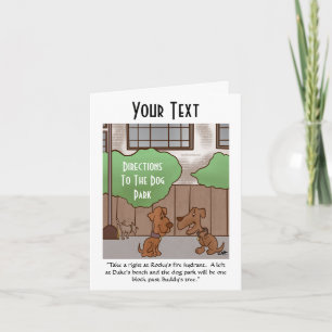 Dog Park Directions Folded Note Card Notitiekaartje