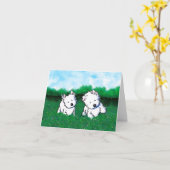 Dog Park Westies Kaart (Gele Bloem)