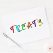 Dog Party aangepaste traktatie tekst Ovale Sticker (Envelop)