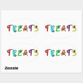 Dog Party aangepaste traktatie tekst Ovale Sticker (Vel)