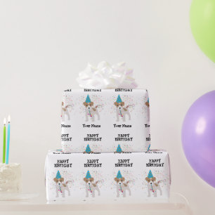 Dog Party - Animals op Birthday Party Name Cadeaupapier
