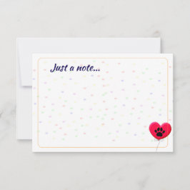 Dog Party Dog Paw Confetti Drawing Just a Note Notitiekaartje