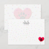 Dog Party Dog Paw Confetti Drawing Monogram Notitiekaartje (Voorkant / Achterkant)