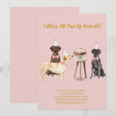 Dog Party Invitation, Dog Birthday Invitation Kaart (Voorkant / Achterkant)