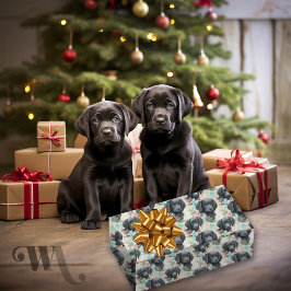Dog Pastel Holiday Black Lab SM Cadeaupapier