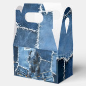 Dog Patchwork Art Denim Bedankdoosjes (Geopend)