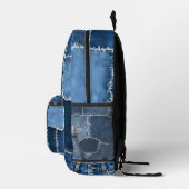 Dog Patchwork Art Denim Bedrukte Rugzak (Rechts)