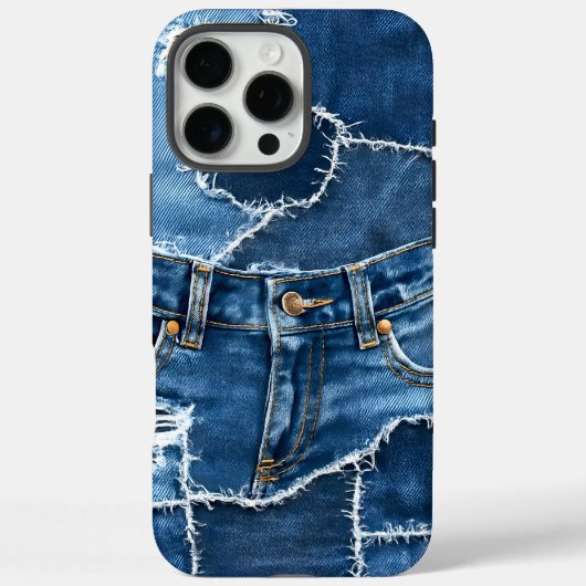 Dog Patchwork Art Denim Case-Mate iPhone Case (Achterkant)