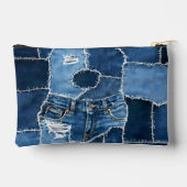 Dog Patchwork Art Denim Etui (Achterkant)