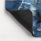 Dog Patchwork Art Denim Muismat (Hoek)