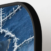 Dog Patchwork Art Denim Pickleball Paddle (Links Detail)