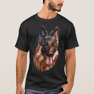 Dog Patriotic American Flag German Shepherd T-shirt