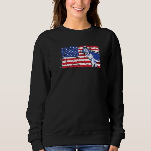 Dog Patriotic German Shepherd American Flag Trui (Voorkant)