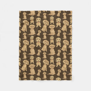 Dog Pattern Brown labradoedle goudendoedel Draak Fleece Deken