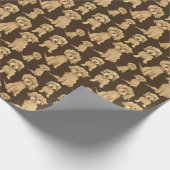 Dog Pattern Brown labradole goldendole Cute Cadeaupapier (Hoek)